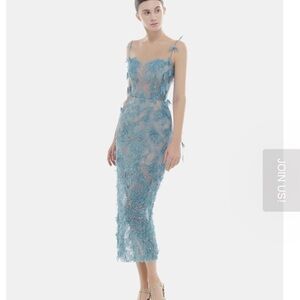 Montsand Blue Beaded Lace Pencil Dress - XL - NWT